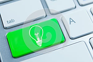 The icon of the light bulb on the keyboard