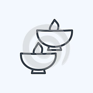 Icon Lighted Bowls. suitable for Spa symbol. line style. simple design editable. design template vector. simple symbol