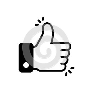 Black solid icon for Like Button, conforming and good photo