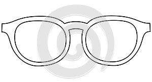 Icon line art poster man father dad day glasses, spectacles.