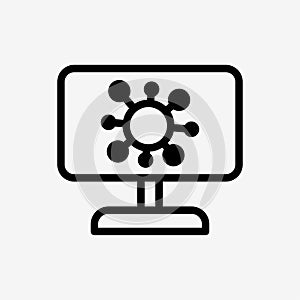 Icon Line Virus on computer or desktop.