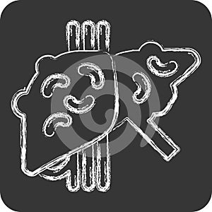 Icon Liver Cancer. related to Hepatologist symbol. chalk Style. simple design editable. simple illustration