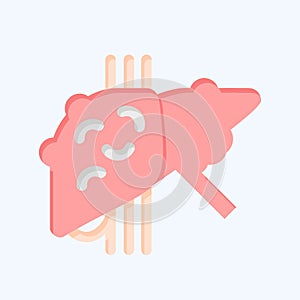 Icon Liver Cancer. related to Hepatologist symbol. flat style. simple design editable. simple illustration