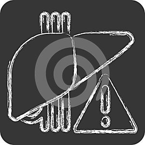 Icon Liver Problem. related to Hepatologist symbol. chalk Style. simple design editable. simple illustration