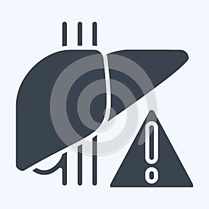 Icon Liver Problem. related to Hepatologist symbol. glyph style. simple design editable. simple illustration