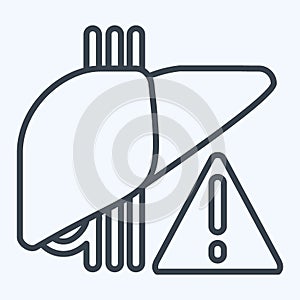 Icon Liver Problem. related to Hepatologist symbol. line style. simple design editable. simple illustration