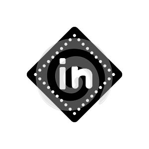 Black solid icon for In, letter and alphabet