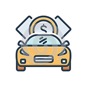 Color illustration icon for Loan, indebtedness and debt