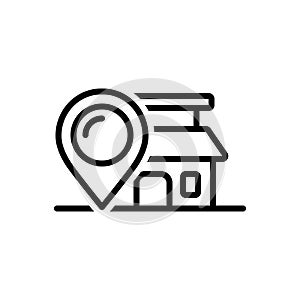 Black line icon for Locale, place and spot photo