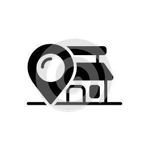 Black solid icon for Locale, place and spot photo