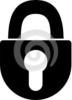 The icon is a lock with a keyhole, black silhouette.