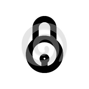 Black solid icon for Lock, padlock and protect