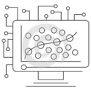 Icon of logistic regression in artificial intelligence and machine learning photo