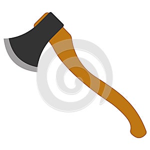 Icon logo ax for chopping wood, cartoon ax chopping sign