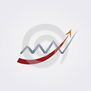 Icon for Logo Design Finance Real Estate and Asset Management Arrow Chart Trading Private Equity Banking Vector