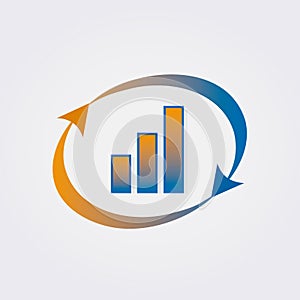 Icon for Logo Design Finance Real Estate and Asset Management Arrow Chart Trading Private Equity Banking Vector