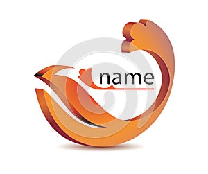 icon logo orange wavy petal