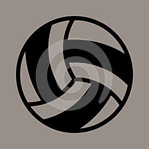 Icon, logo, vector illustration of volleyball isolated on gray background. suitable for sports, schools, patterns, designs and