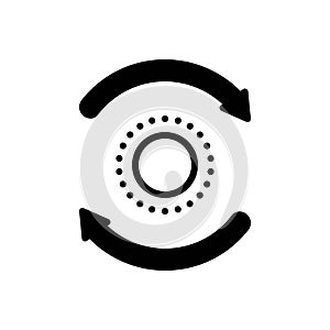 Black solid icon for Loop, circular and cycle