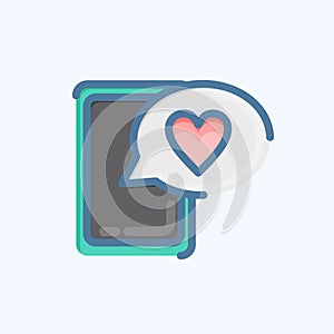 Icon Love message. related to Valentine's Day symbol. doodle style. simple design editable. simple illustration