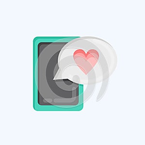 Icon Love message. related to Valentine's Day symbol. flat style. simple design editable. simple illustration