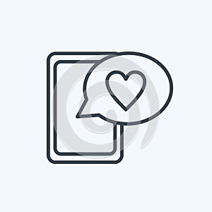 Icon Love message. related to Valentine's Day symbol. line style. simple design editable. simple illustration