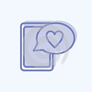 Icon Love message. related to Valentine's Day symbol. two tone style. simple design editable. simple illustration