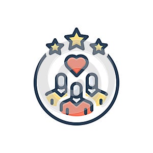 Color illustration icon for Loyalty, allegiance and love photo
