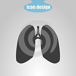 Icon of lungs on a gray background. Vector illustration photo