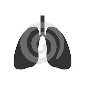 Icon lungs. Simple black vector illustration isolated on white