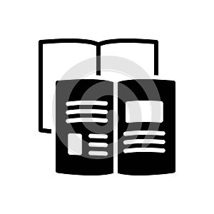 Black solid icon for Magazines, periodicals and journal