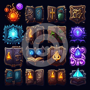 icon magic book game ai generated