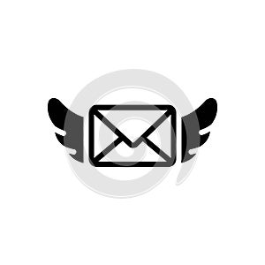 Black solid icon for Mail, send and letter