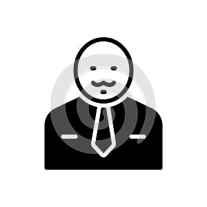 Black solid icon for Man, bloke and menfolk