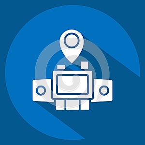 Icon Map Sensor. related to Car Maintenance symbol. long shadow style. simple design editable. simple illustration