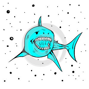 Icon mascot of shark handdraw vector image