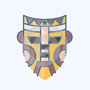 Icon Mask. related to Indigenous People symbol. doodle style. simple design editable. simple illustration