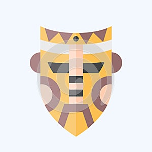 Icon Mask. related to Indigenous People symbol. flat style. simple design editable. simple illustration