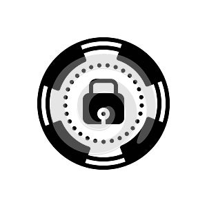 Black solid icon for Matrix, security and lock