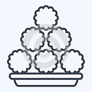 Icon Meatball. related to Fast Food symbol. line style. simple design editable. simple illustration