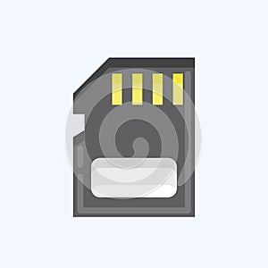 Icon Memory Card. suitable for Computer Components symbol. flat style. simple design editable. design template vector. simple