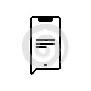 Black solid icon for Message, information and chat