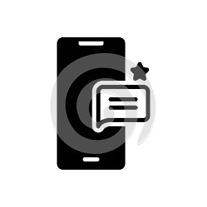 Black solid icon for Message, letter and information