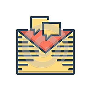 Color illustration icon for Messages, tidings and letter