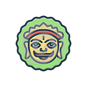 Color illustration icon for Mewar, lord surya and colorful photo
