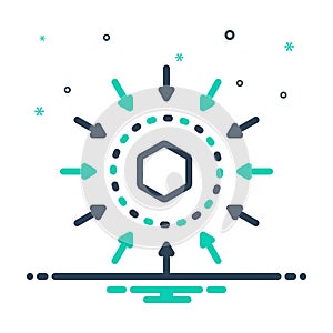 Mix icon for Middle, midst and center
