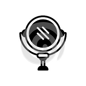 Black solid icon for Mirror, darpan and glass
