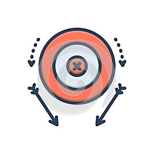 Color illustration icon for Miss, fail and target