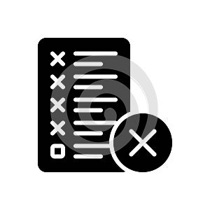 Black solid icon for Mistake, error and message