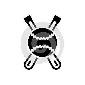 Black solid icon for Mlb, baseball and sports photo